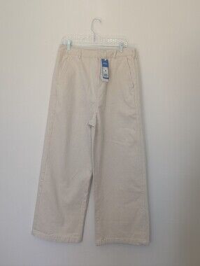 adidas - 3-Stripes Loose fit 100% Cotton Jeans Beige  SZ34